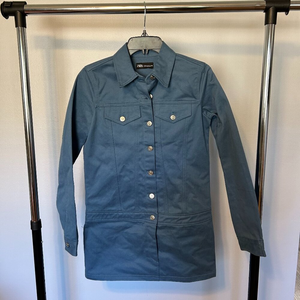 ZARA Denim Long Sleeve Mini Dress!